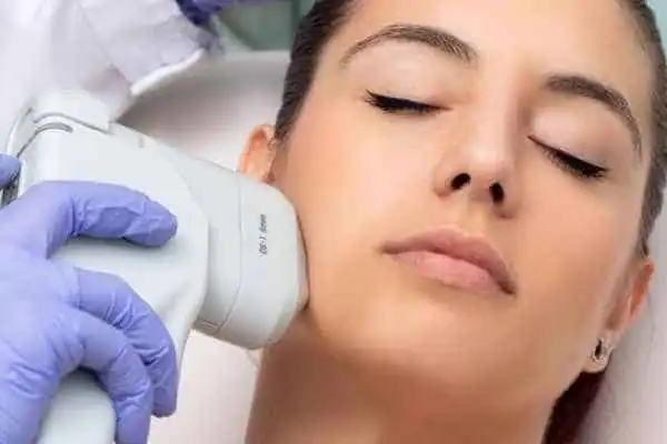 Image of woman having HIFU Royal Leamington Spa treatment