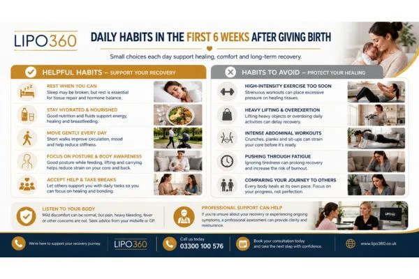 First 6 Weeks After Giving Birth To Avoid Diastasis Recti Royal Leamington Spa : Daily Habits in the First 6 Weeks After Giving Birth 